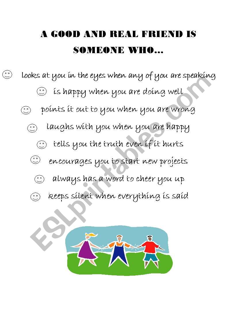 friendship worksheet