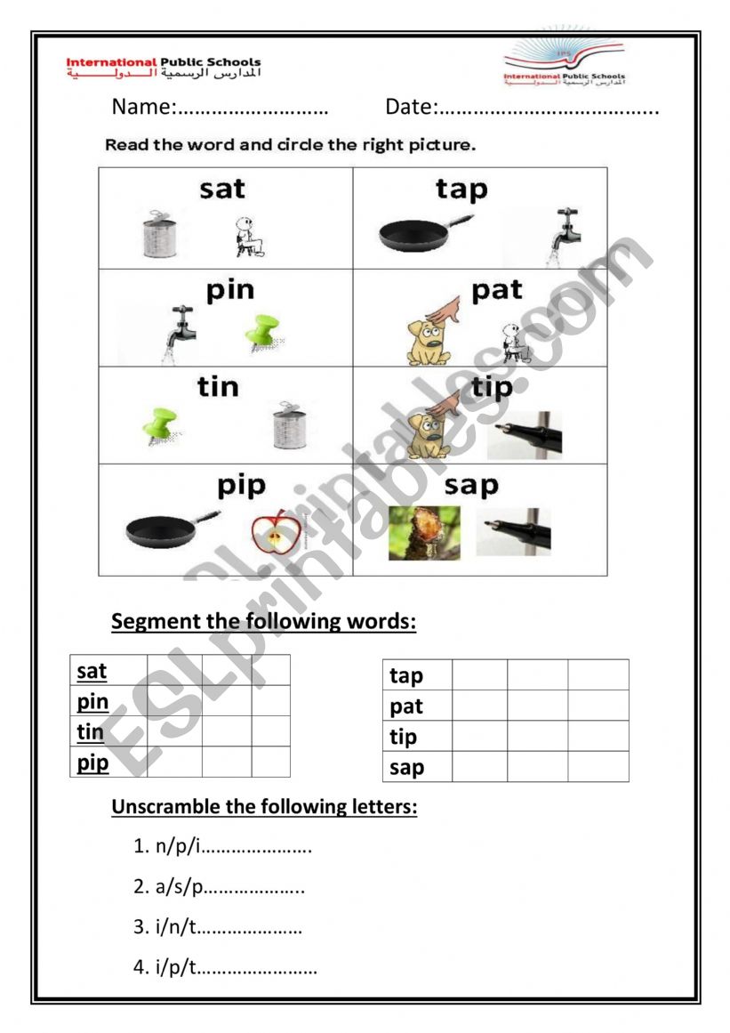 English worksheets: phonics