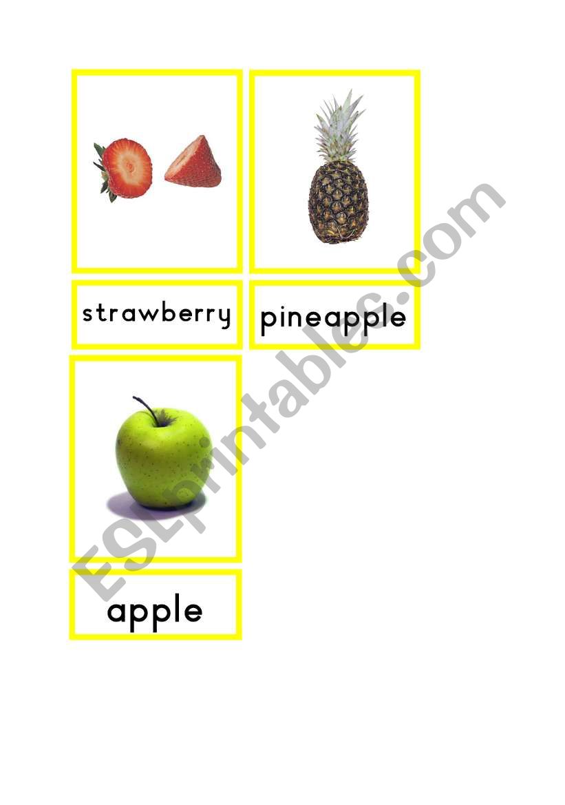 Fruit Flashcards 1/5 worksheet