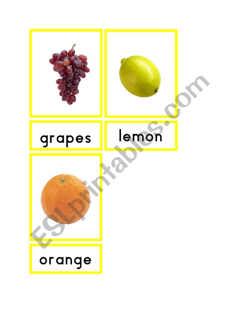 Fruit Flashcards 3/5 worksheet