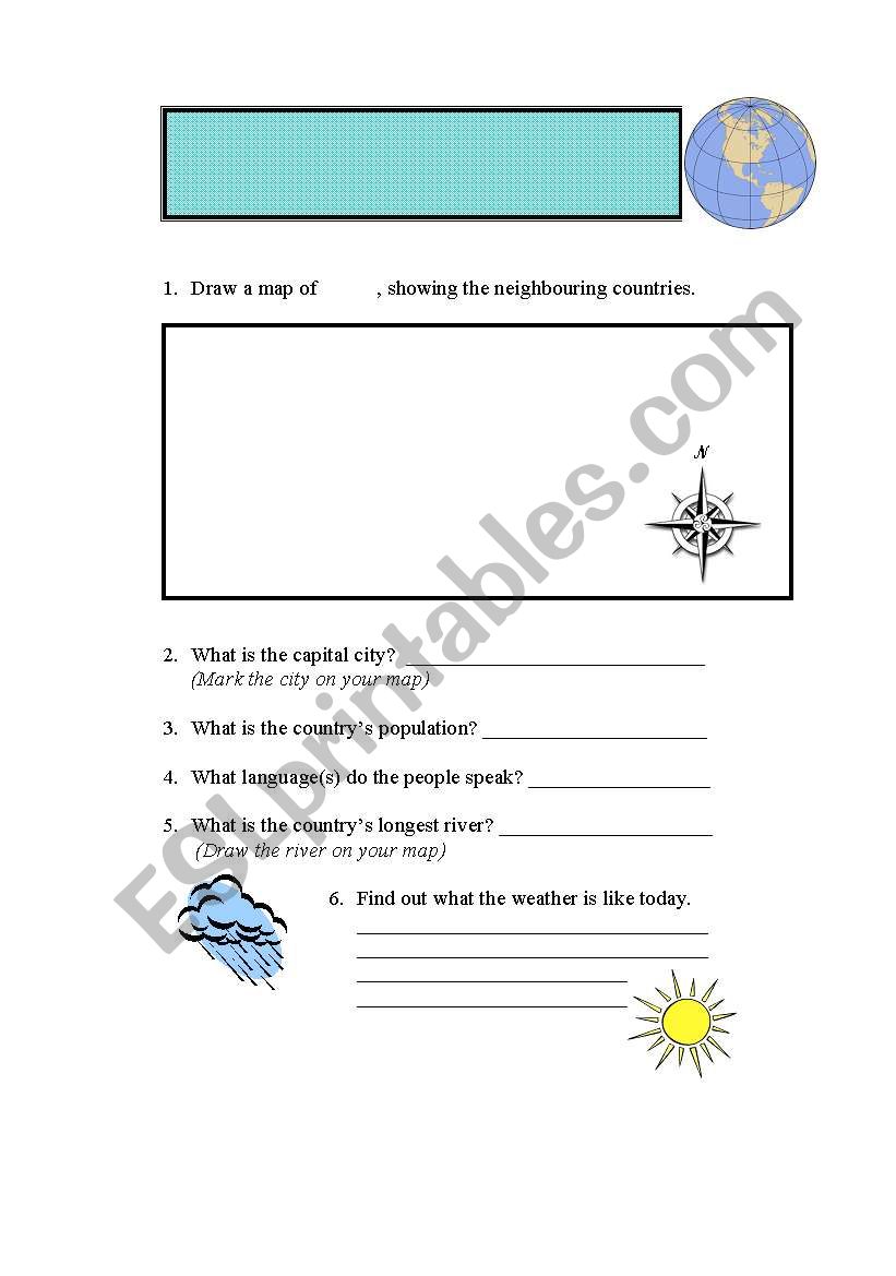 Countries worksheet