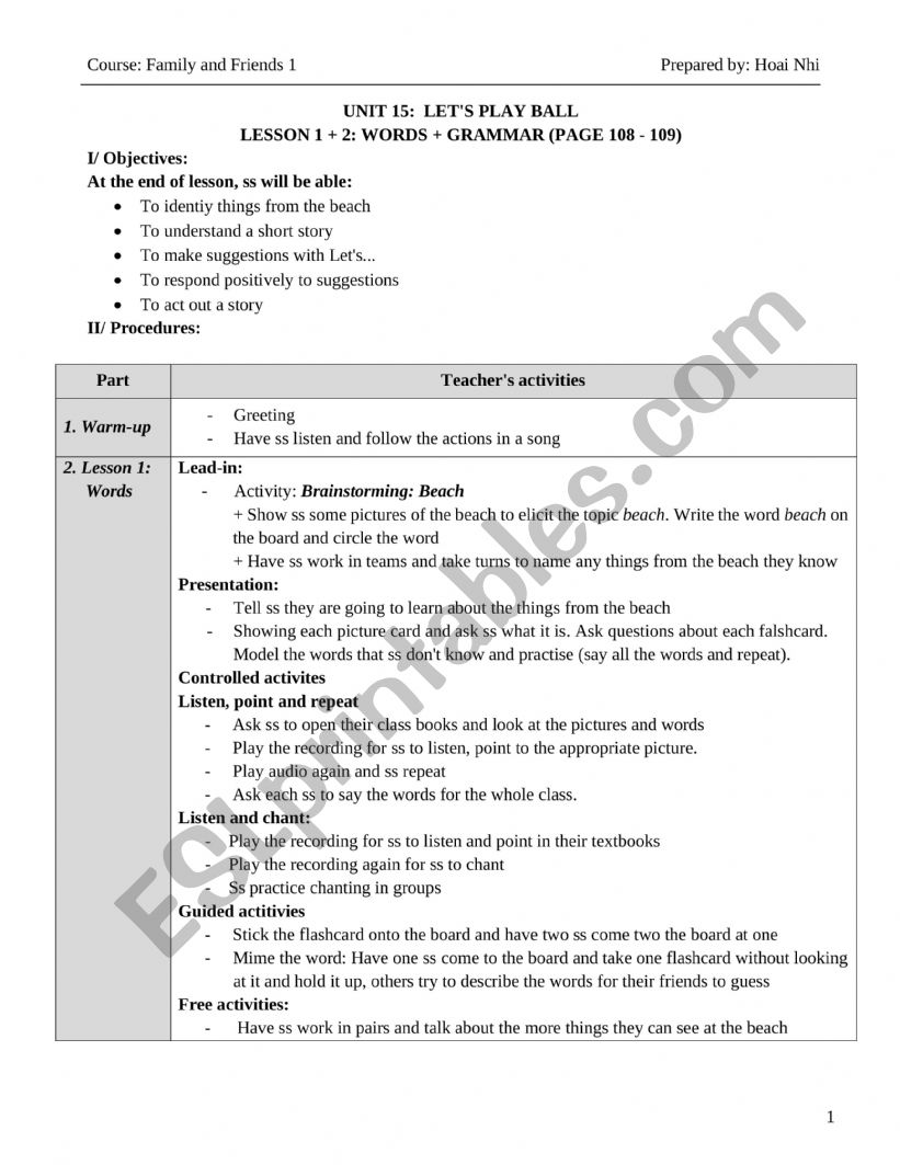 English worksheet