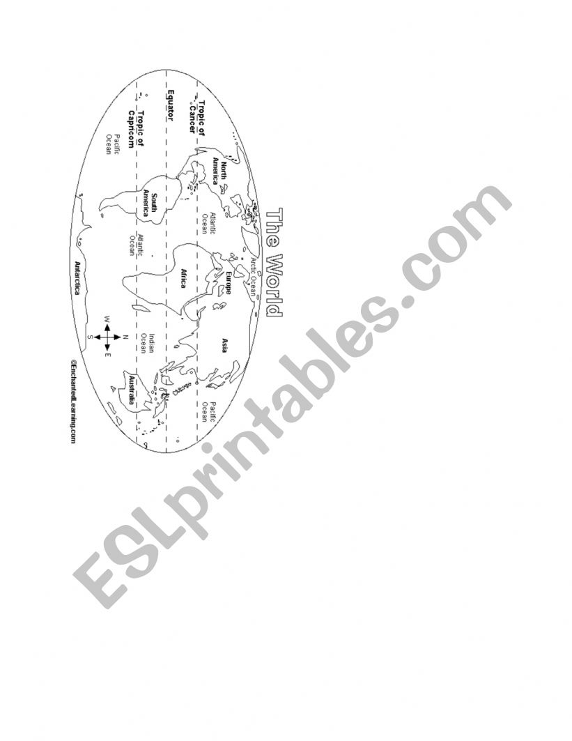 Wold map worksheet