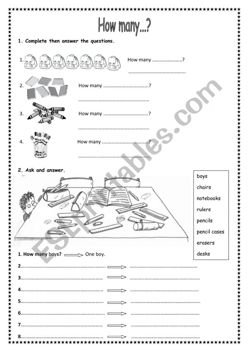 How many? worksheet
