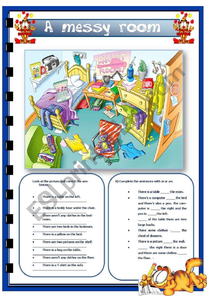 A Messy Room Esl Worksheet By Vanda51