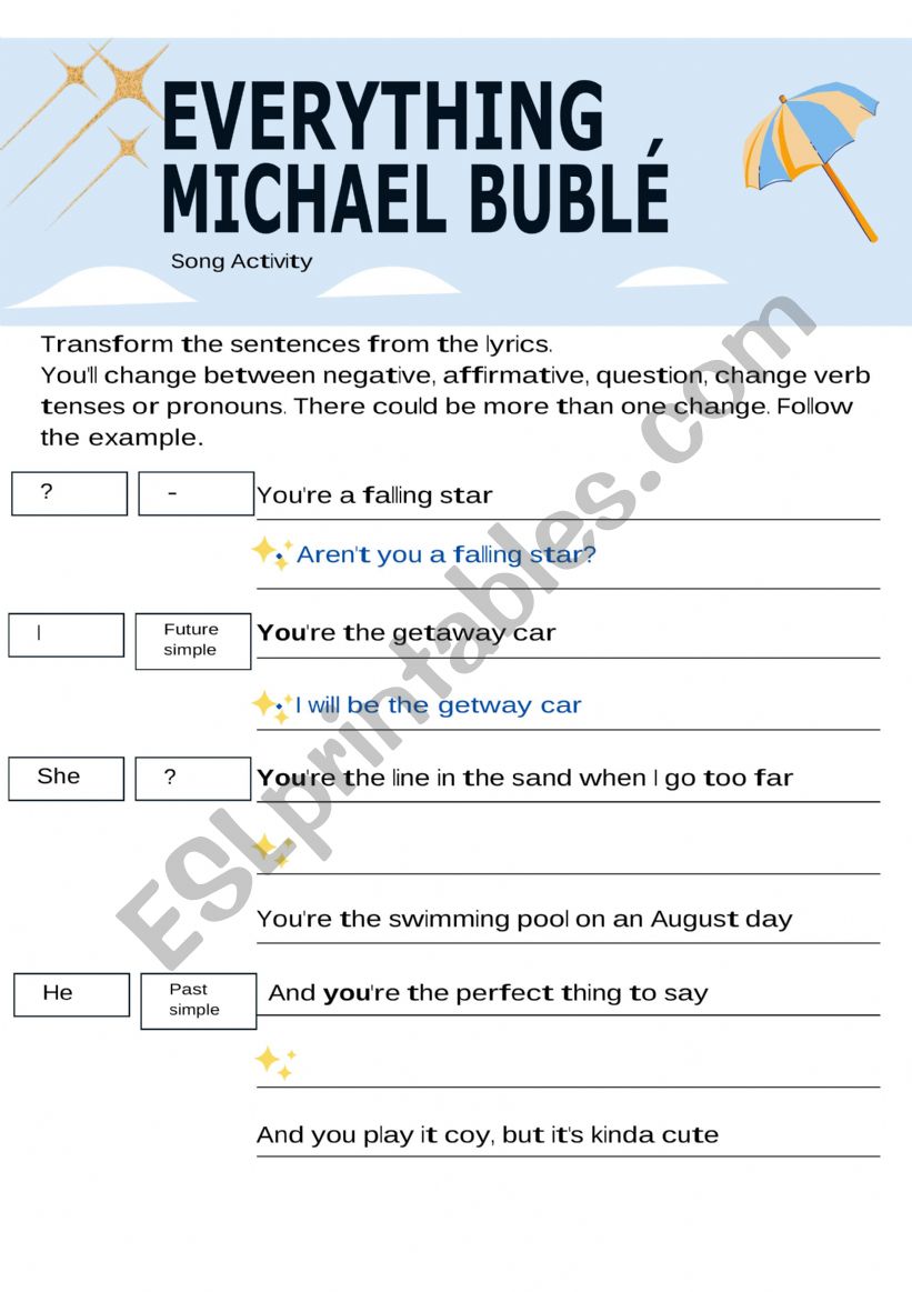 Michael Bubl - Everything worksheet