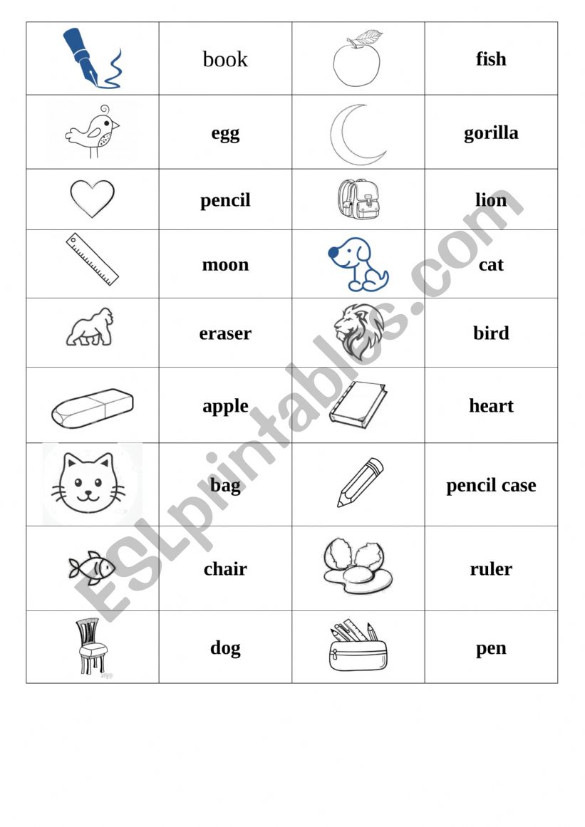 simple vocabulary matching worksheet