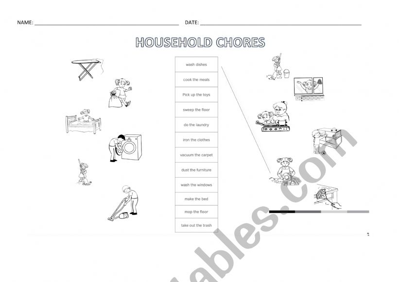 Household chores worksheet