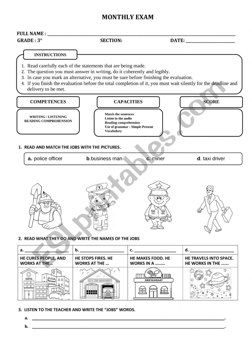  PRESENT PROGRESSIVE - TEST worksheet