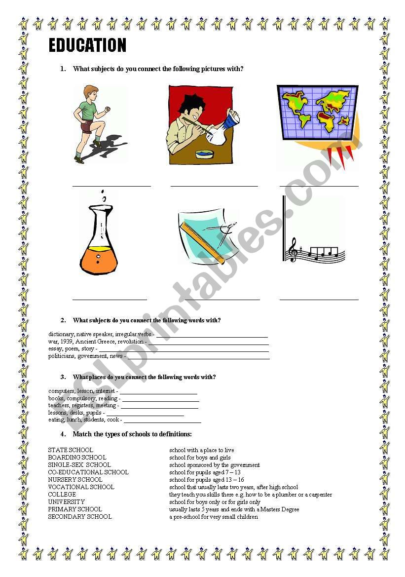 Education worksheet