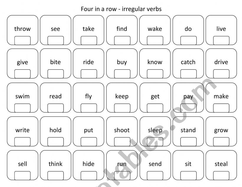 Four in a row past simple (irregular verbs)