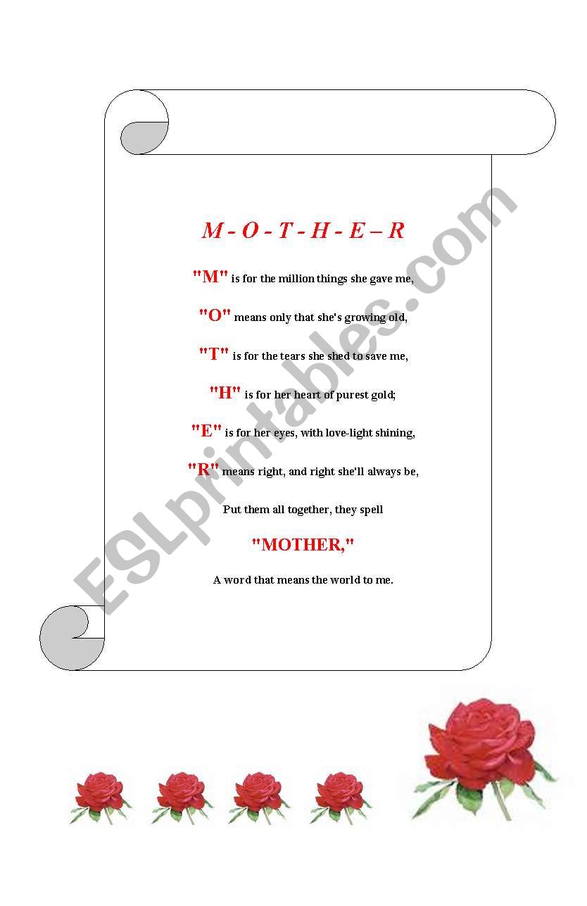 Poem worksheet