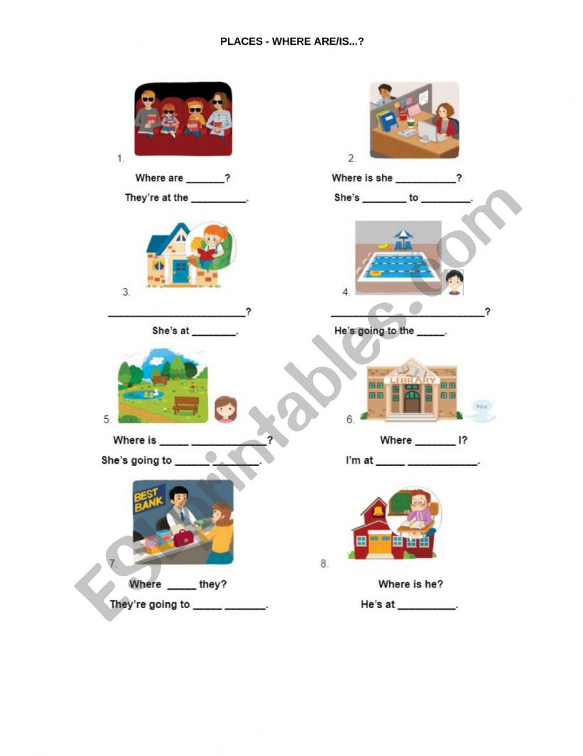 PLACES - WHERE ARE/IS...? worksheet