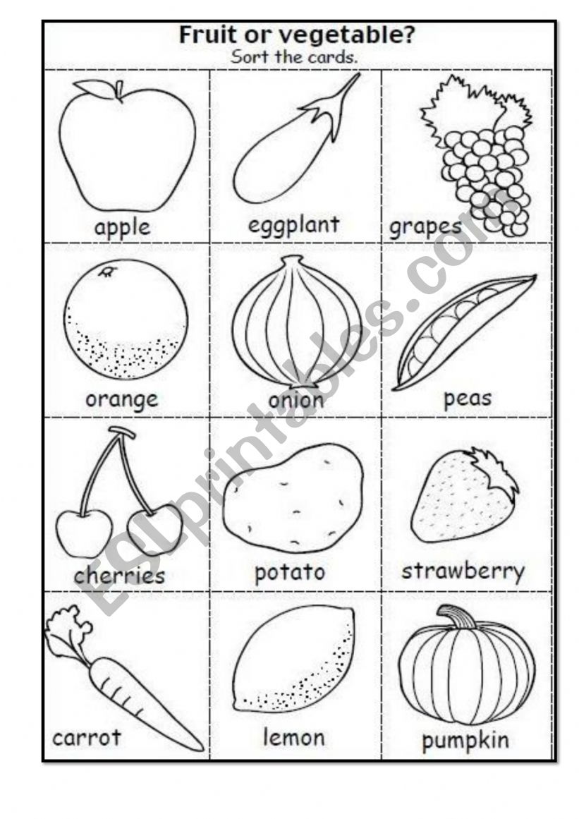 fruits worksheet