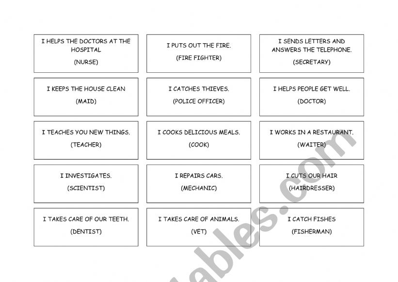 Job Description worksheet