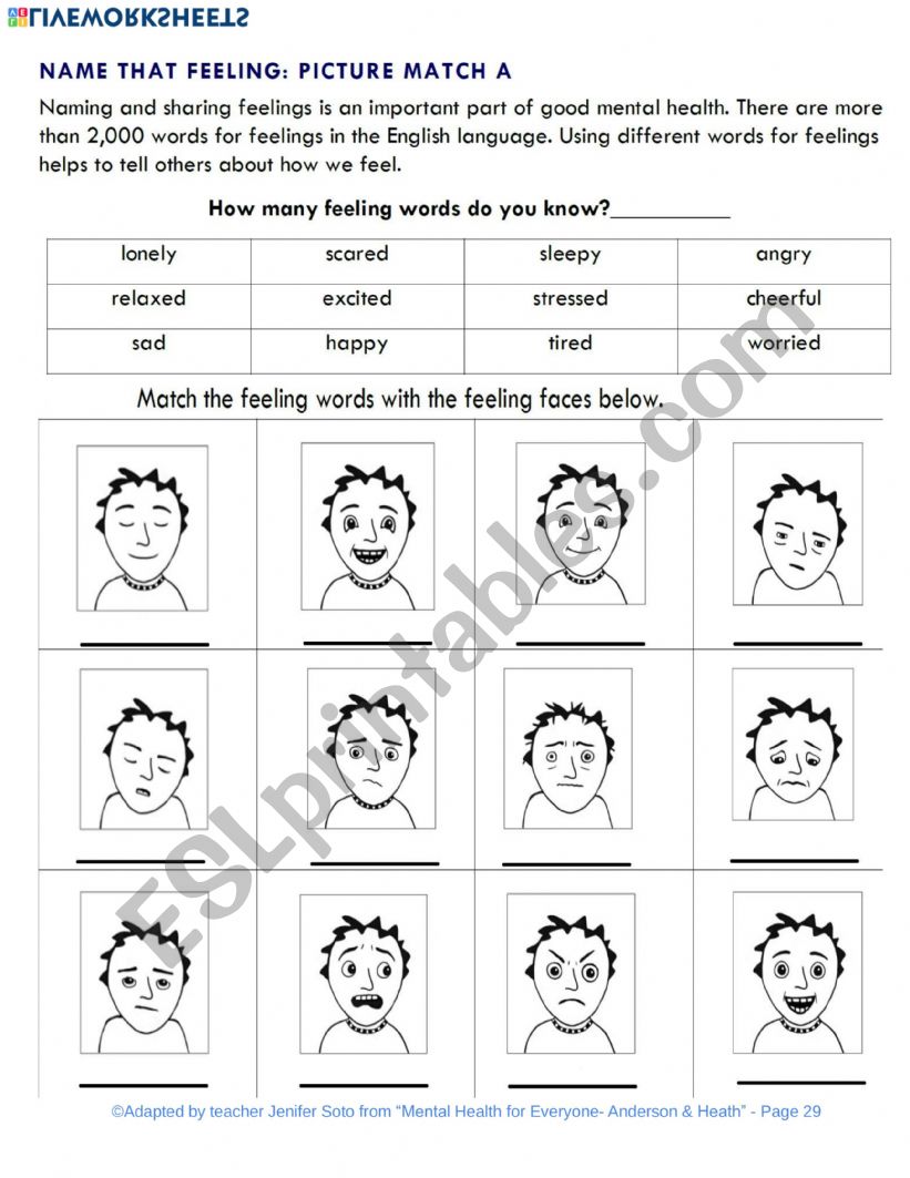 FEELINGS  worksheet