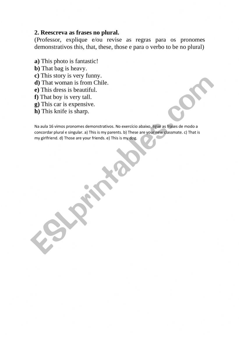 demonstrative pronoun worksheet