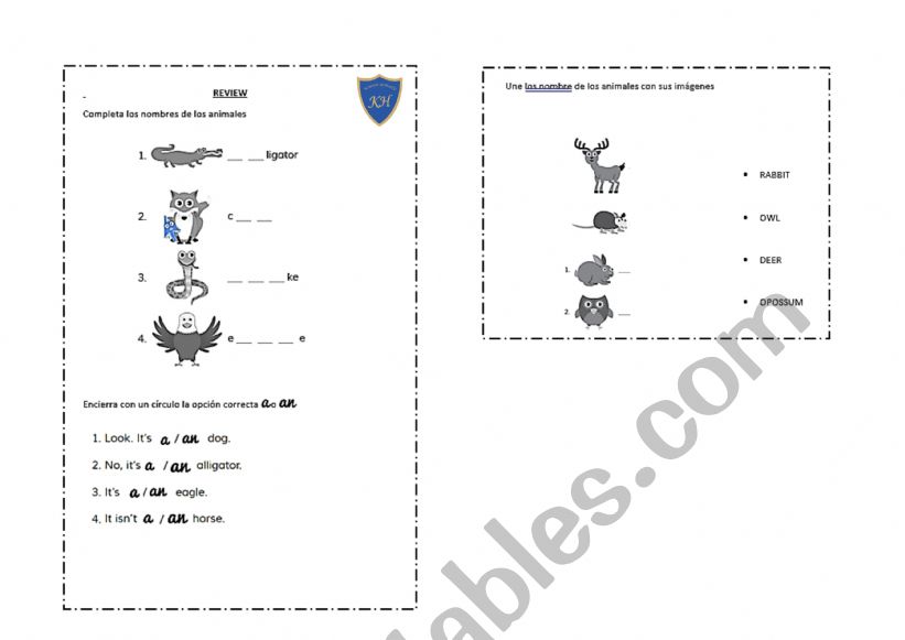 Asking about animals worksheet