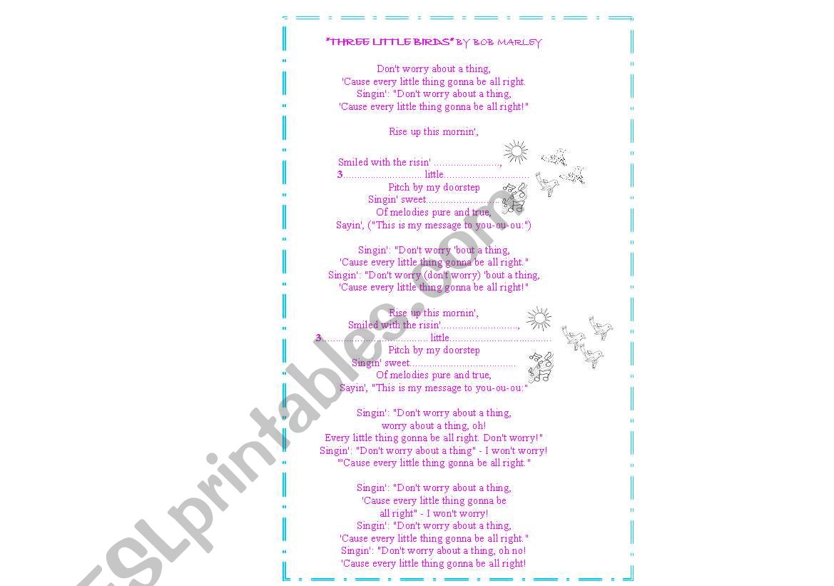 SONG worksheet