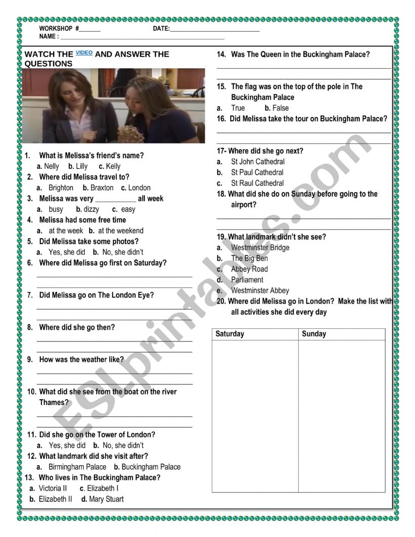 Past Simple Listening worksheet