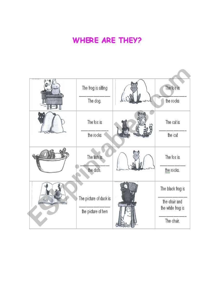 Prepositions worksheet