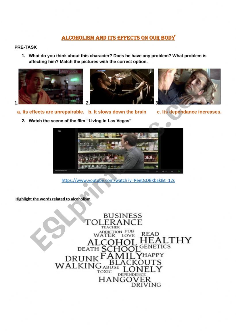 Alcoholism and its effects on our body