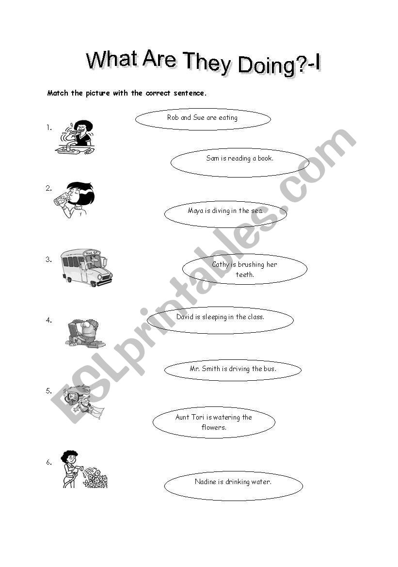 What Are They Doing? Part 1 worksheet