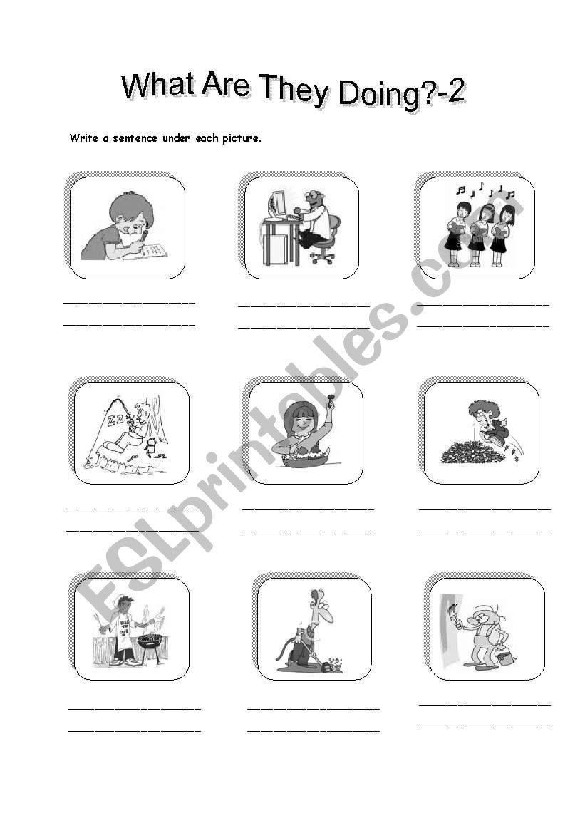 What Are They Doing?-2 worksheet