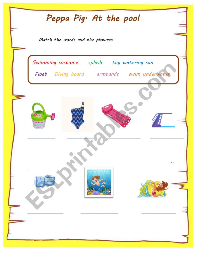 Peppa pig at the swimming pool 