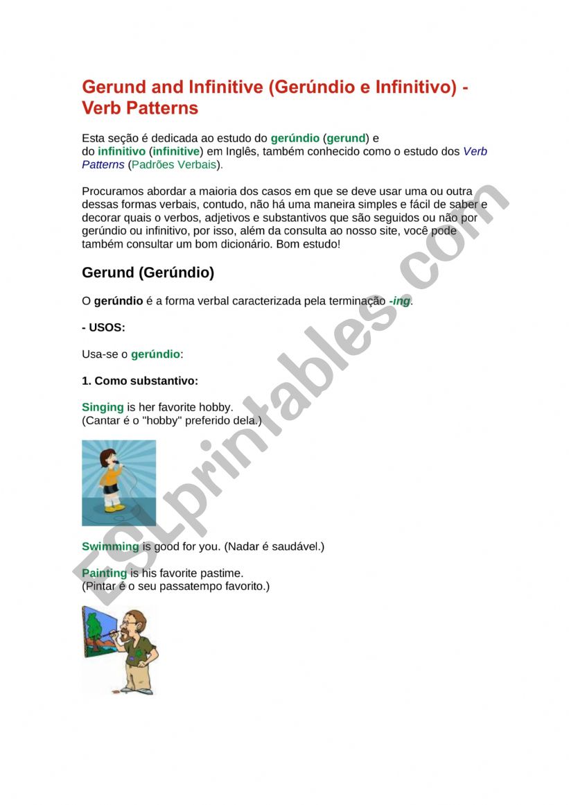 Gerund Grammar Workshop worksheet