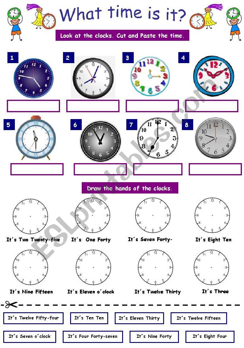 What time is it?  worksheet