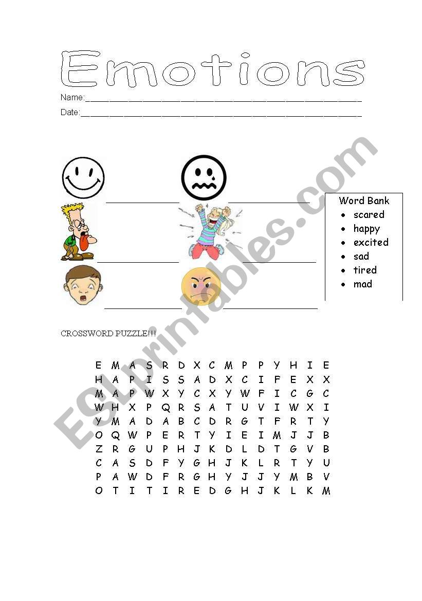 Emotions worksheet