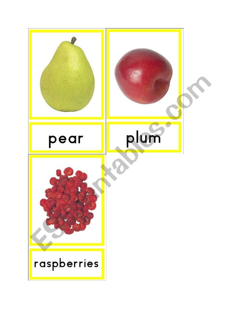 Fruit Flashcards 4/5 worksheet