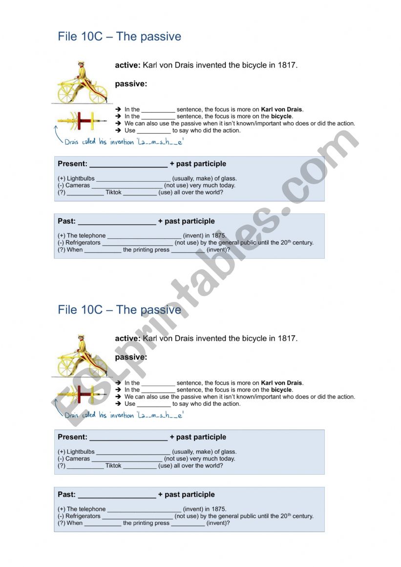 The Passive - Grammar Handout worksheet