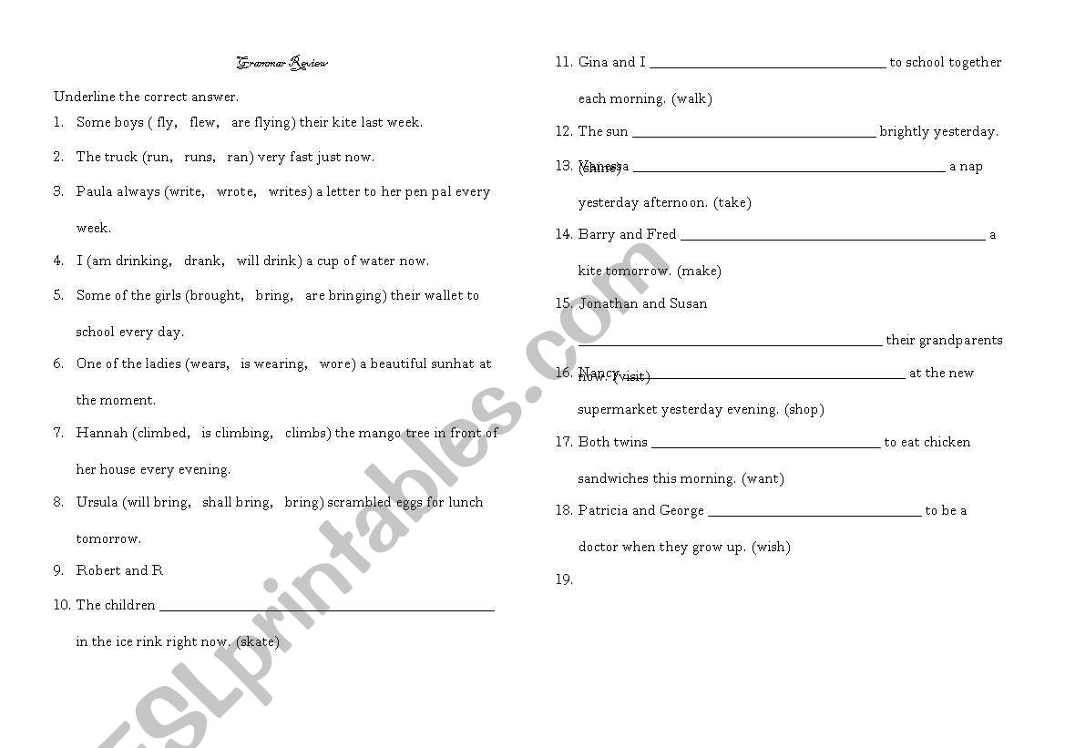 Simple Present, Past Tense and Future Tense