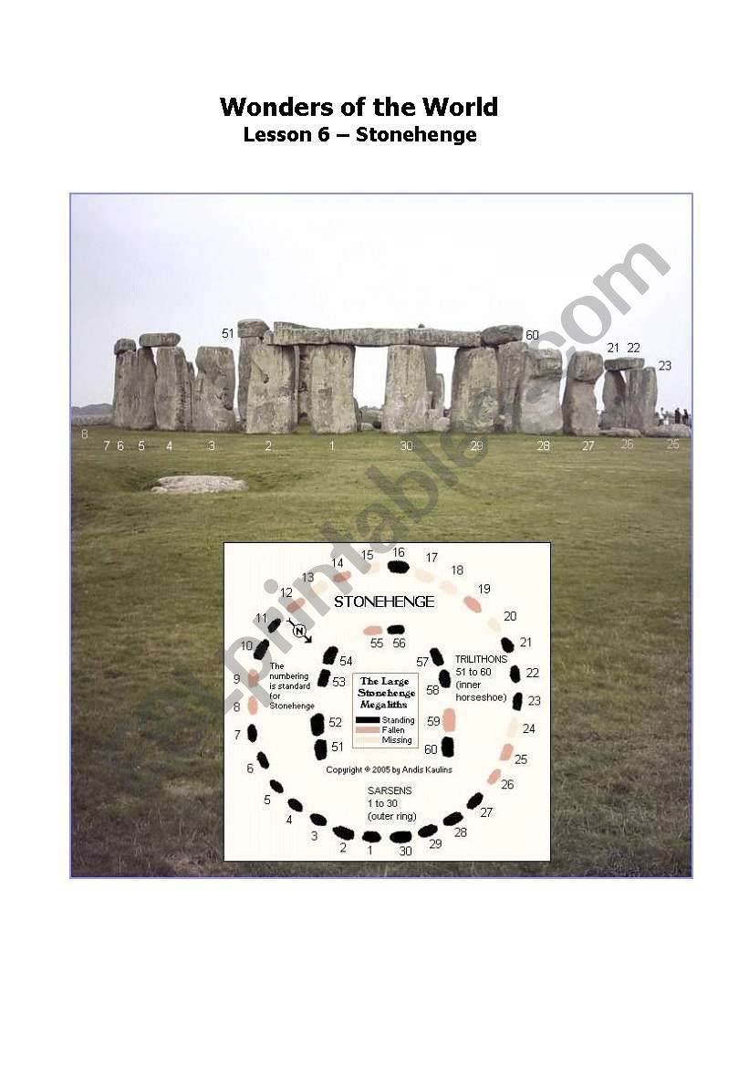 stonhenge worksheet