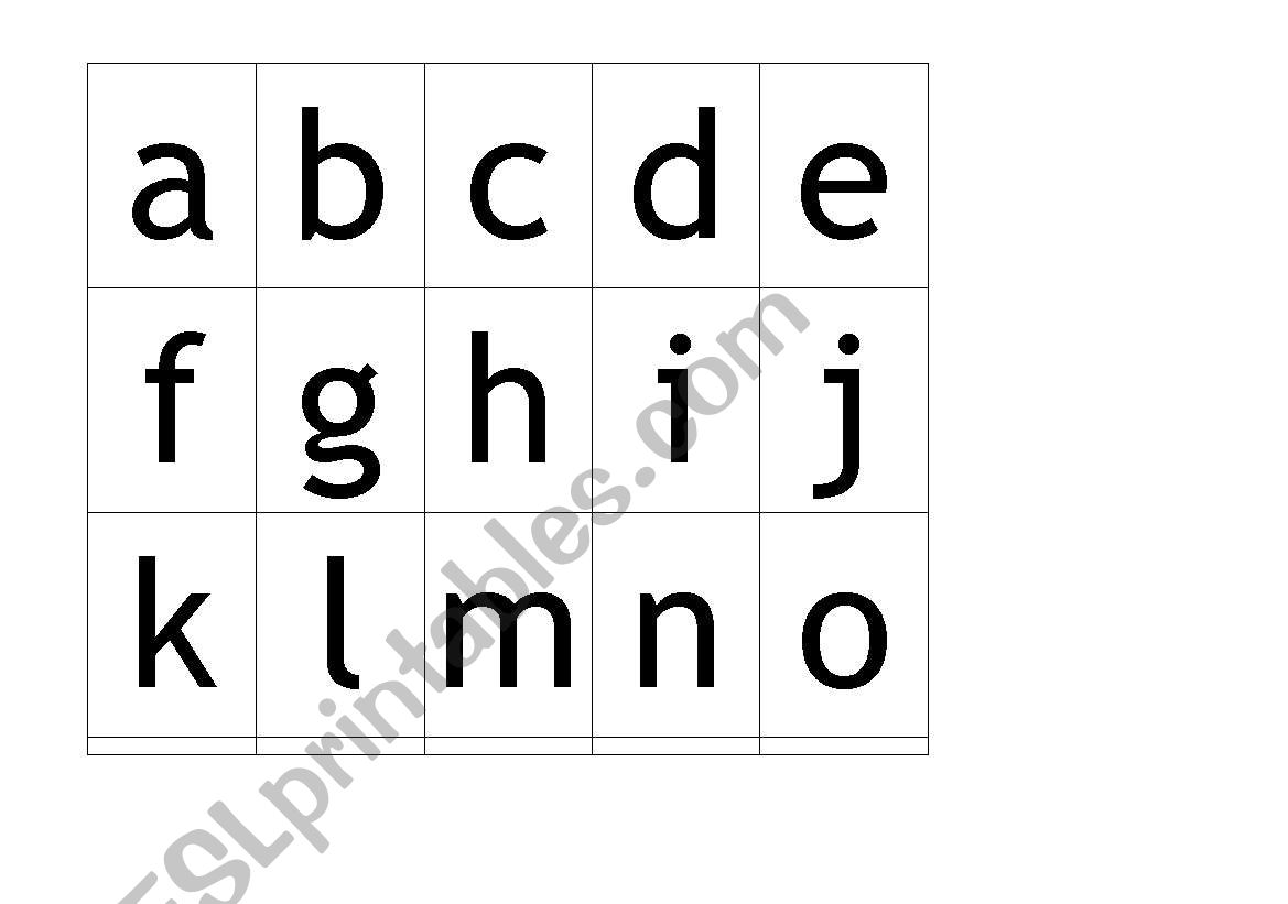 A-Z alphabet cards worksheet