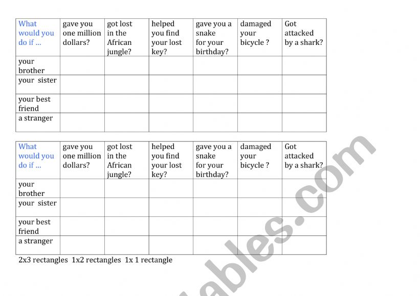 Battleship game Second Conditional