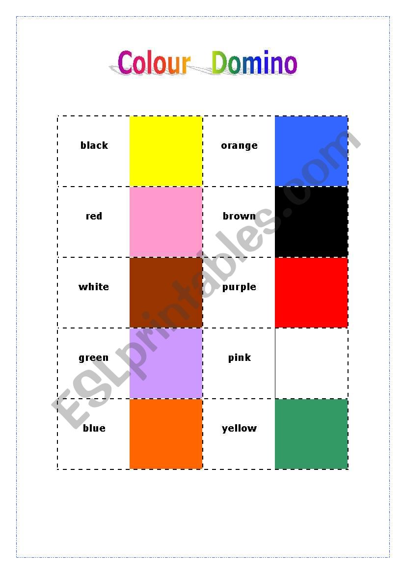 Colour Domino worksheet