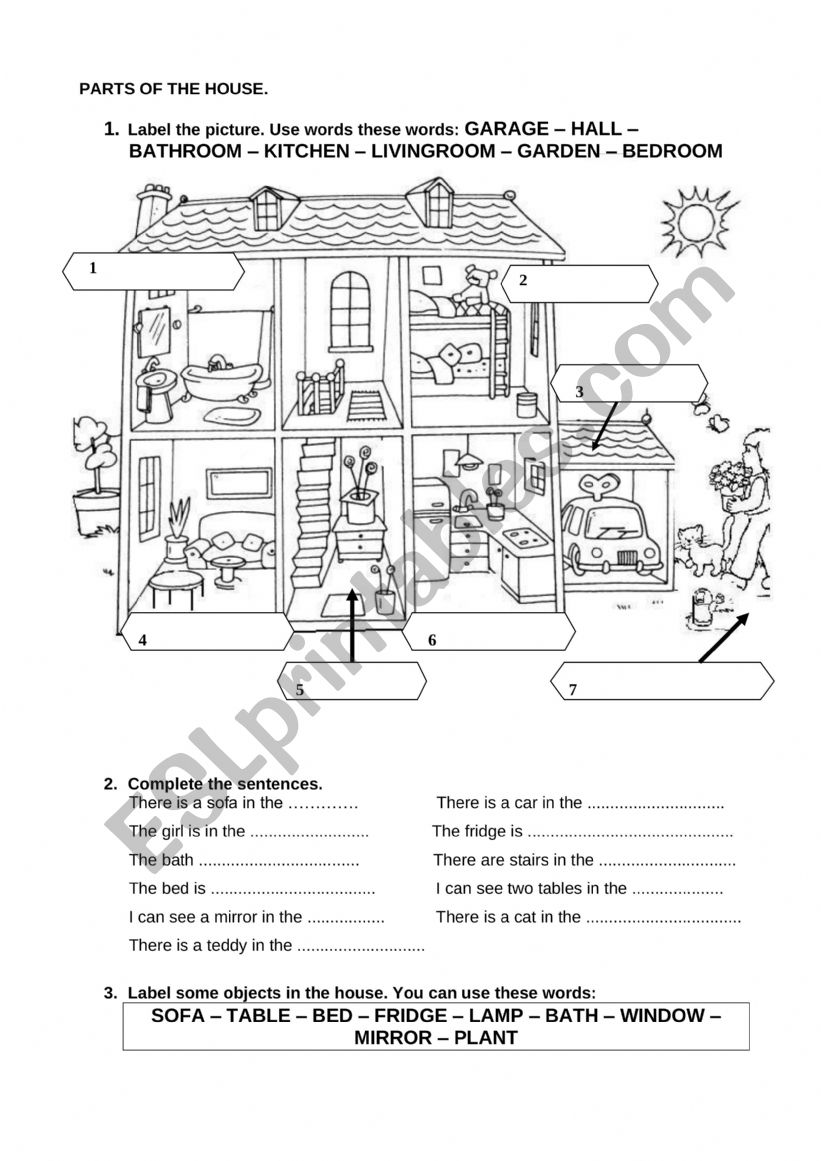 THE HOUSE worksheet