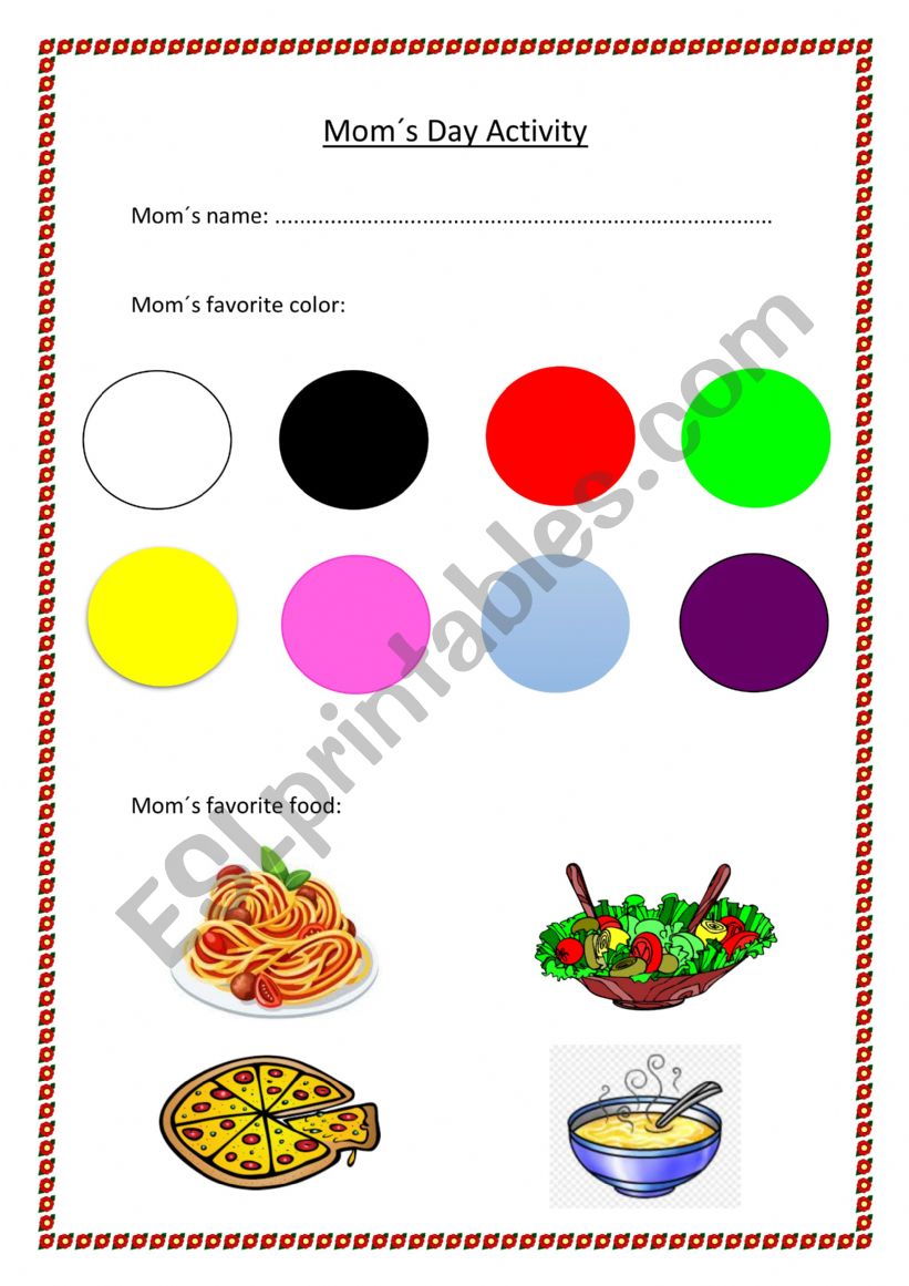 MOMÂ´S LIKES worksheet