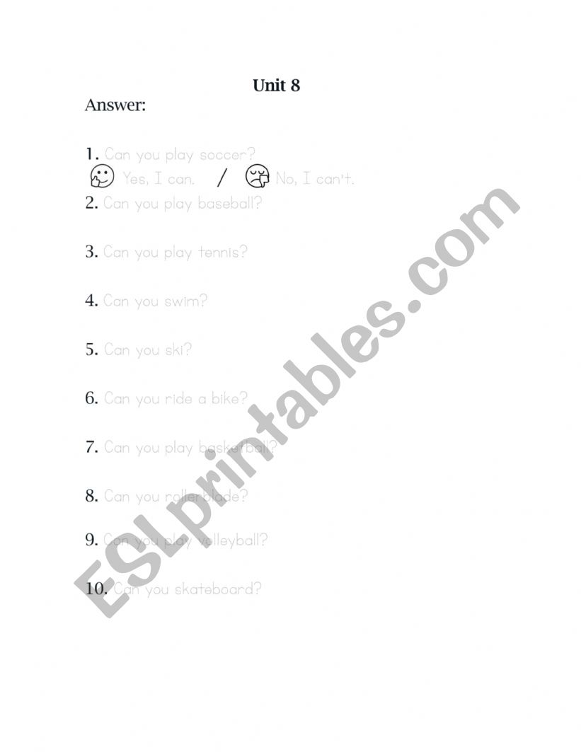 Can - Can�t  (Young Kids) worksheet