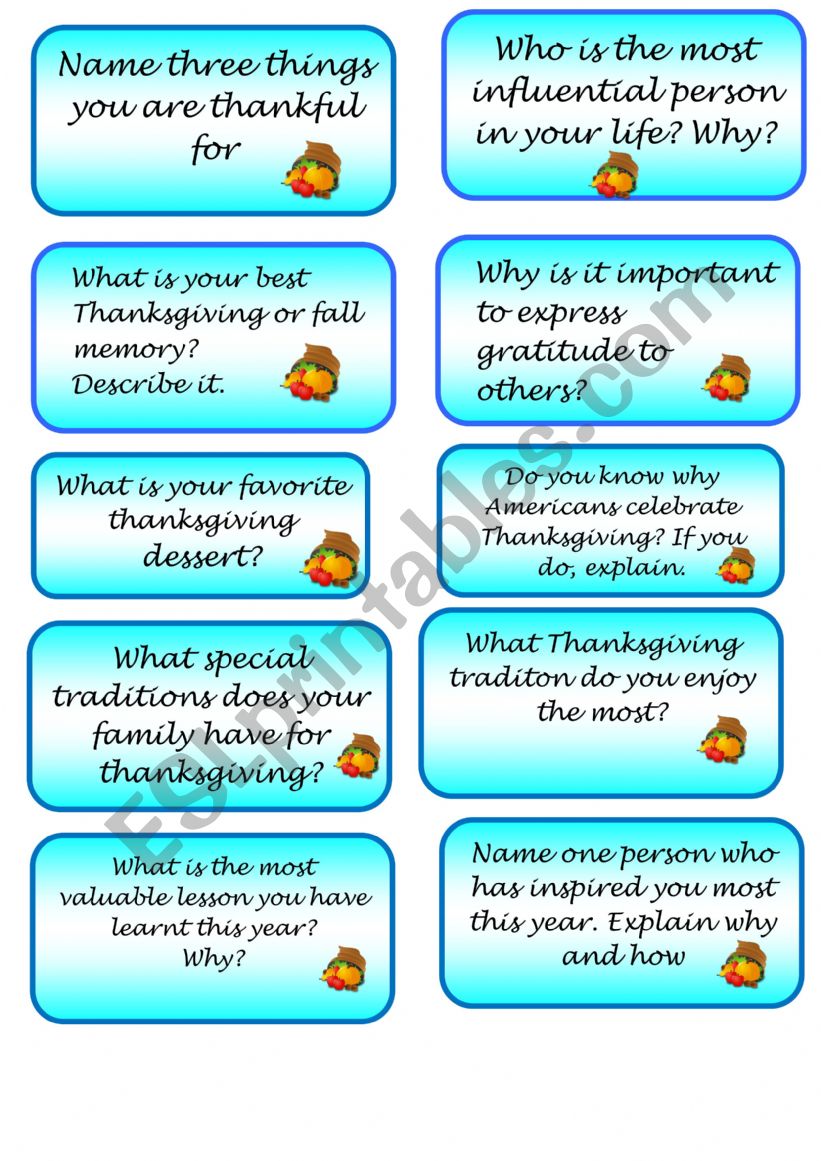 cards worksheet