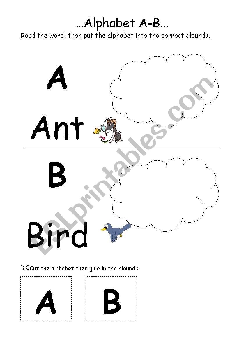 Alphabet A-B worksheet