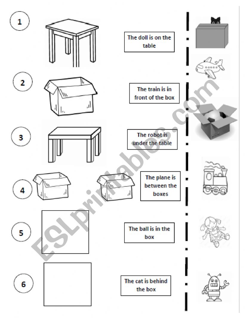 PREPOSITIONS OF PLACE worksheet