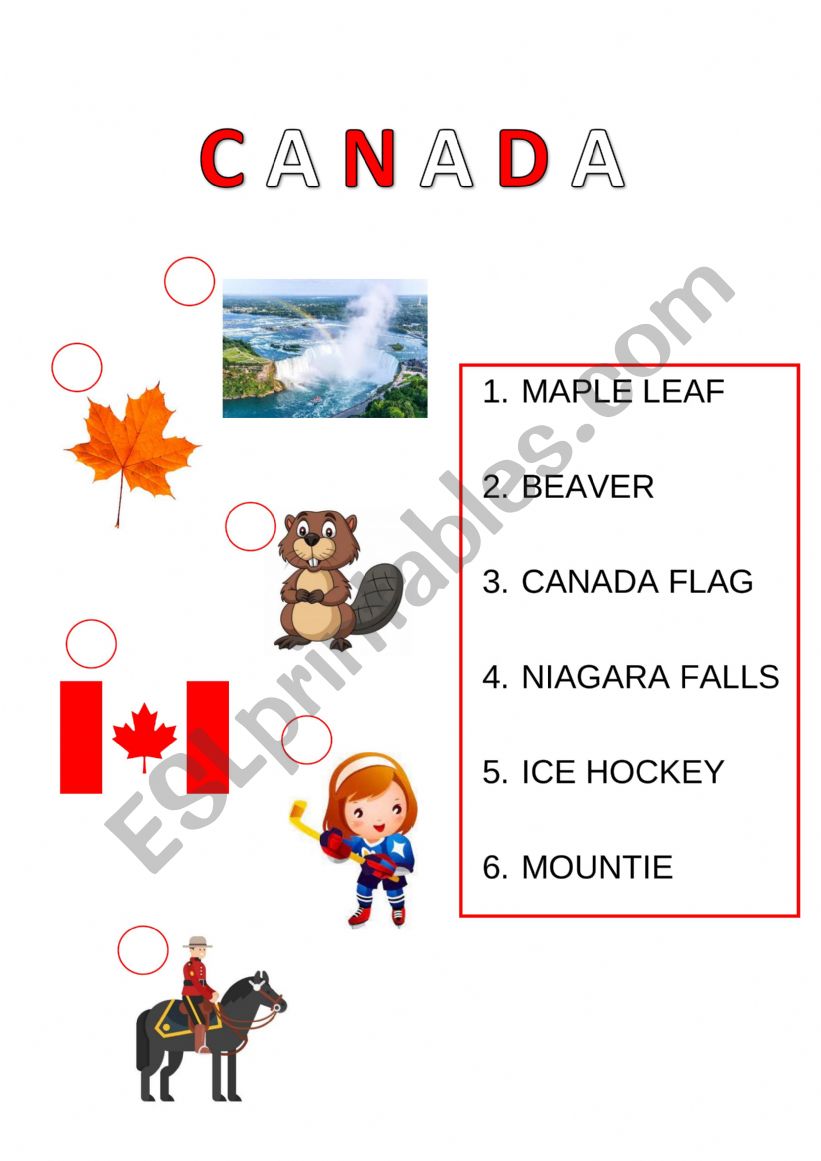 Canada worksheet