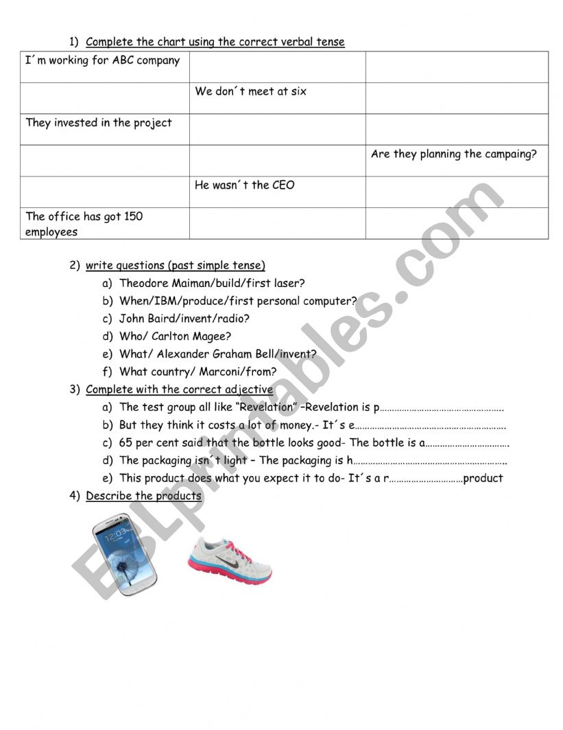 intelligent business  worksheet