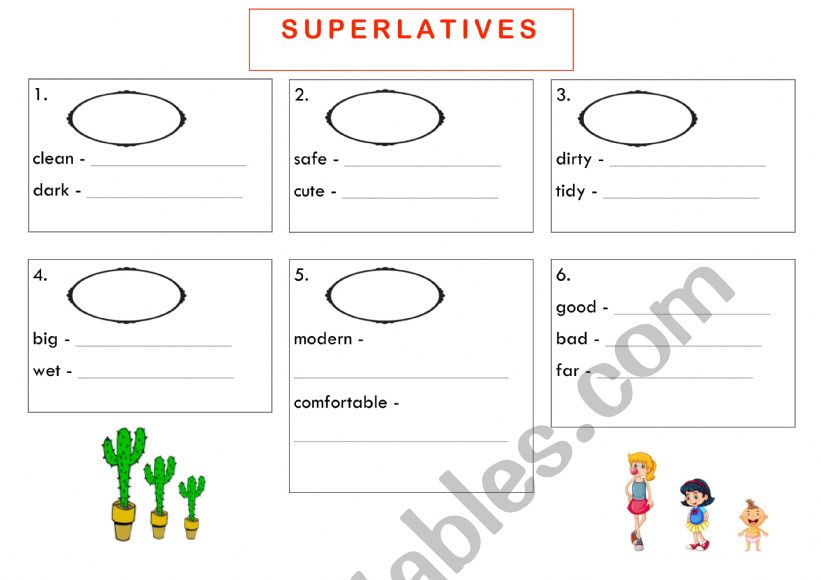 SUPERLATIVES THEORY + KEY worksheet