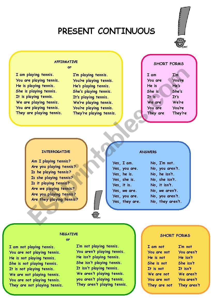 PRESENT CONTINUOUS worksheet