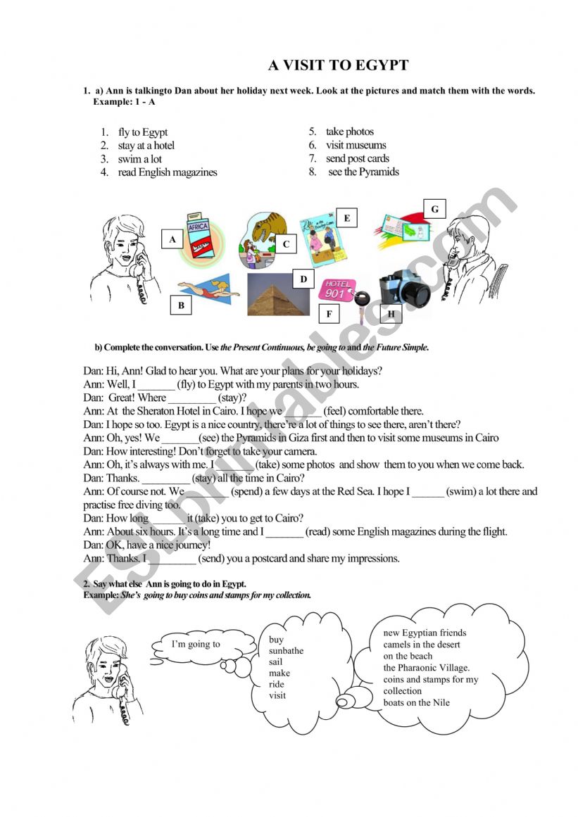 A visit to Egypt worksheet